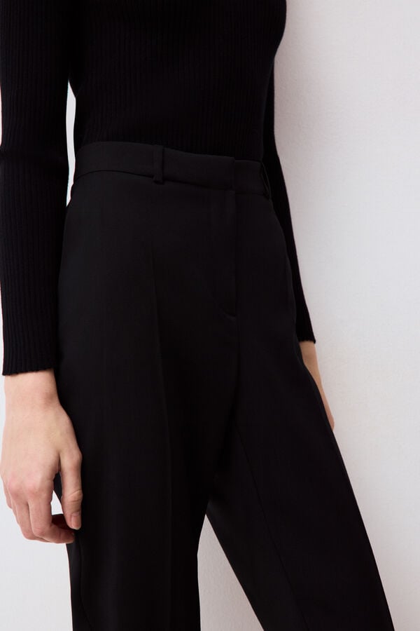 Pedro del Hierro Straight tailored trousers Black