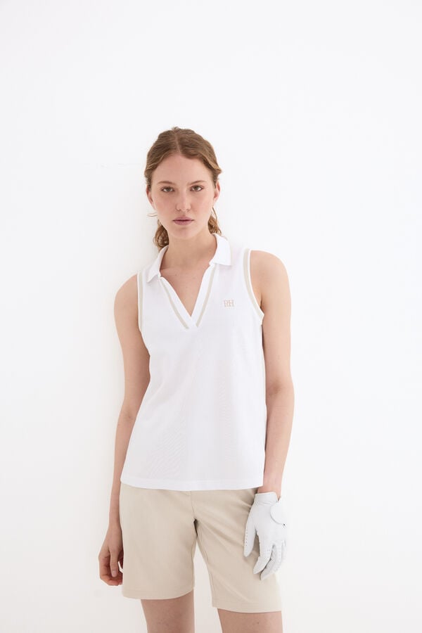 Pedro del Hierro Sleeveless polo shirt White
