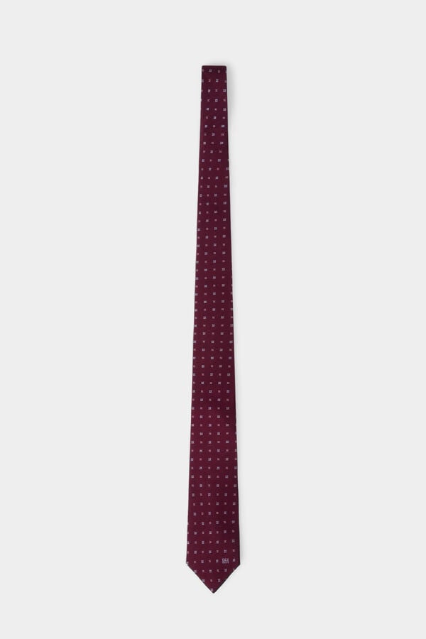 Pedro del Hierro Extra-fine silk tie Burgundy