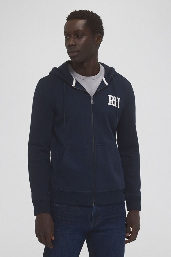 Pedro del Hierro Hooded cardigan Blue