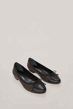 Pedro del Hierro Ballet flats with fabric and leather toe Black