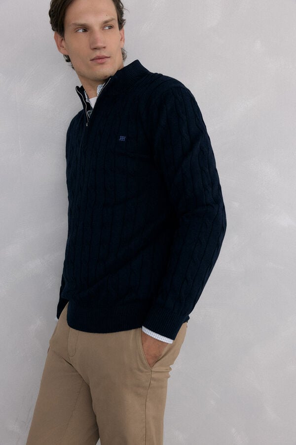 Pedro del Hierro Trucker neck jumper Blue