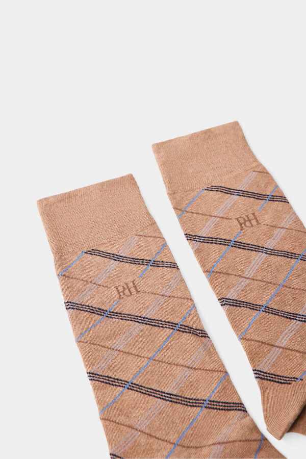 Pedro del Hierro Meia fantasia losangos Beige