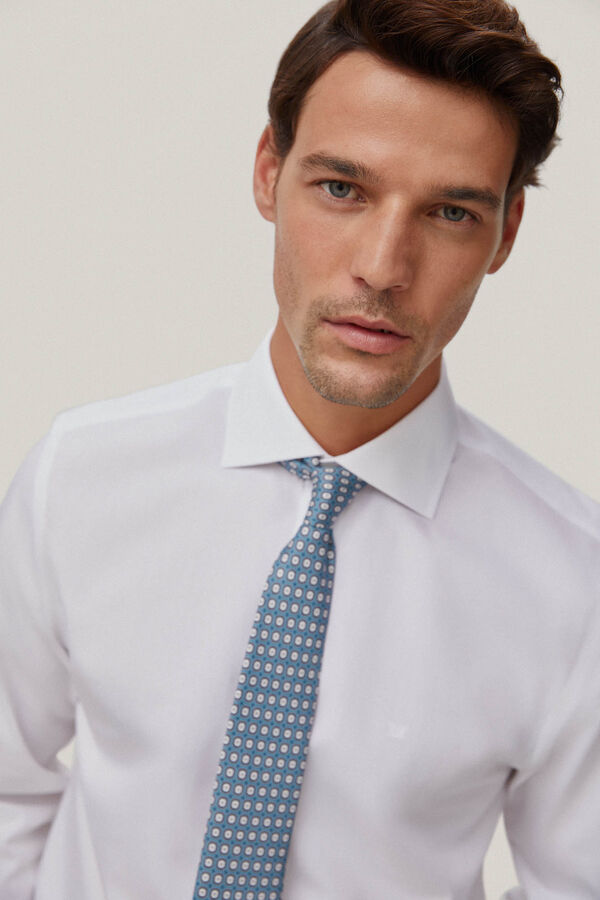 Pedro del Hierro Camisa vestir popelin liso non iron + antimanchas White