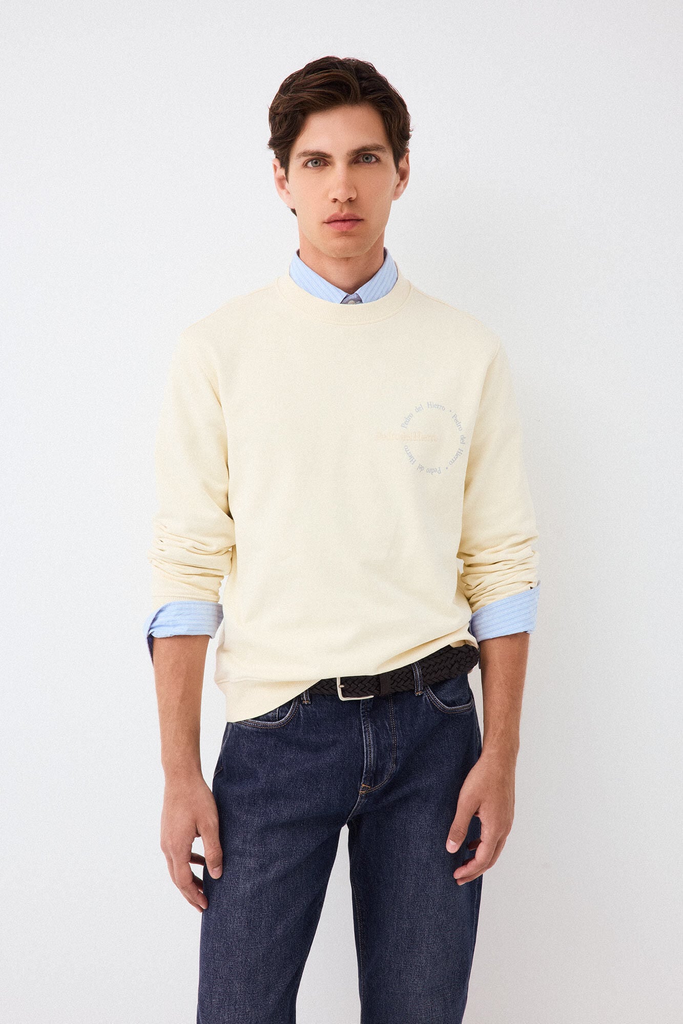 Pedro del Hierro Sweatshirt com logo gola caixa