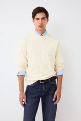 Pedro del Hierro Sweatshirt com logo gola caixa Amarelo