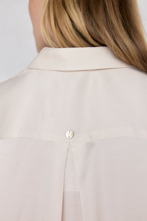 Pedro del Hierro Camisa satén lisa Beige