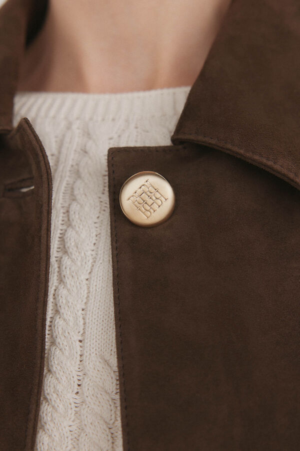 Pedro del Hierro Short suede jacket Brown