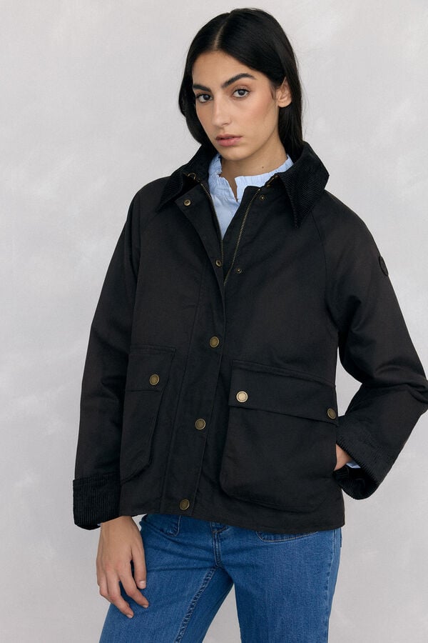 Pedro del Hierro Waxed fabric padded parka Brown