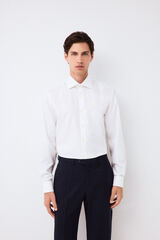 Pedro del Hierro Camisa de vestir lisa non iron + antimanchas punho duplo Branco