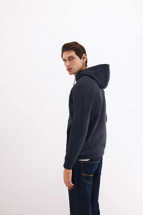 Pedro del Hierro Hooded logo sweatshirt Blue