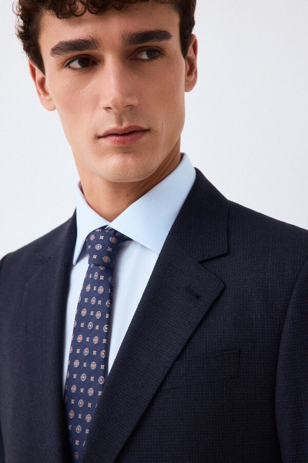 Pedro del Hierro Blue plaid slim fit suit jacket Blue