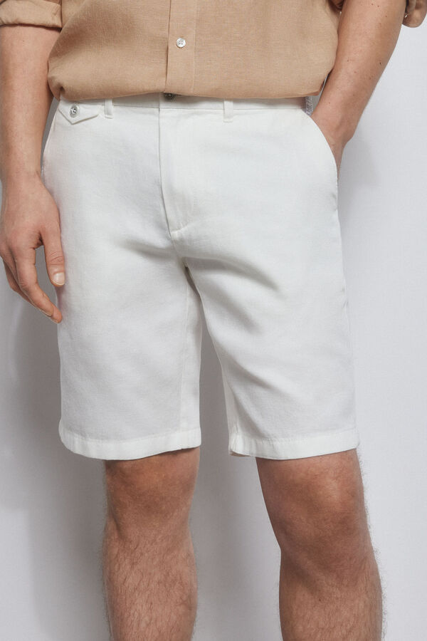 Pedro del Hierro Premium Flex chino-style Bermuda shorts  Ecru