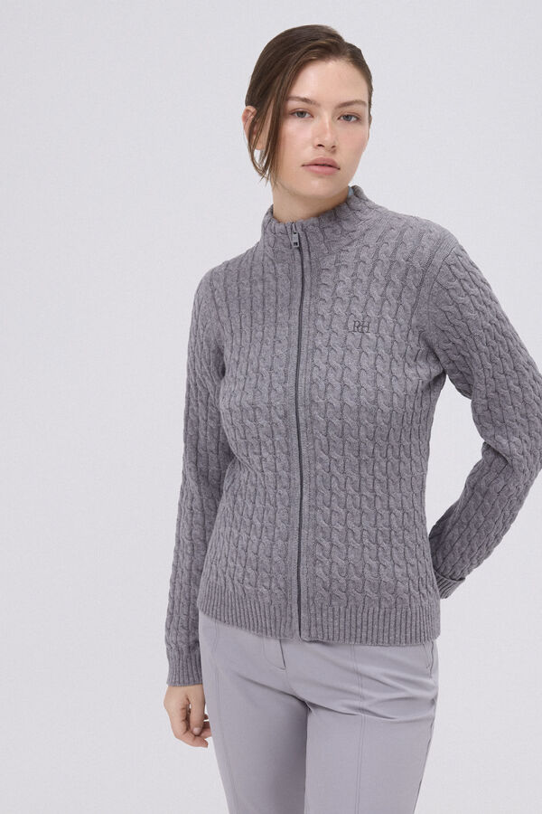 Pedro del Hierro Jaqueta de malha cinza golfe Azul