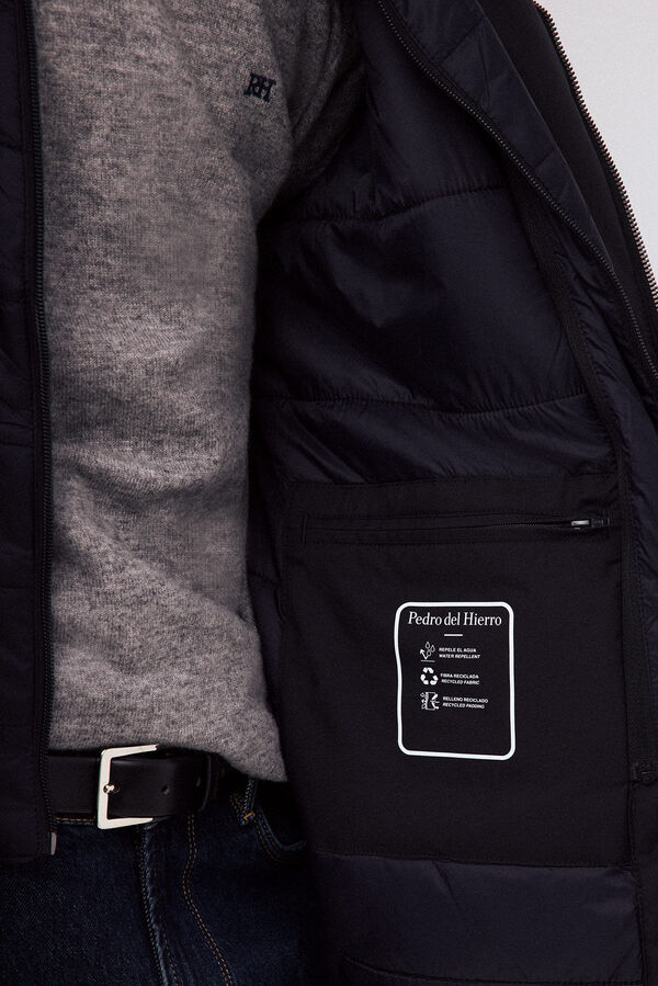 Pedro del Hierro Long technical parka Blue
