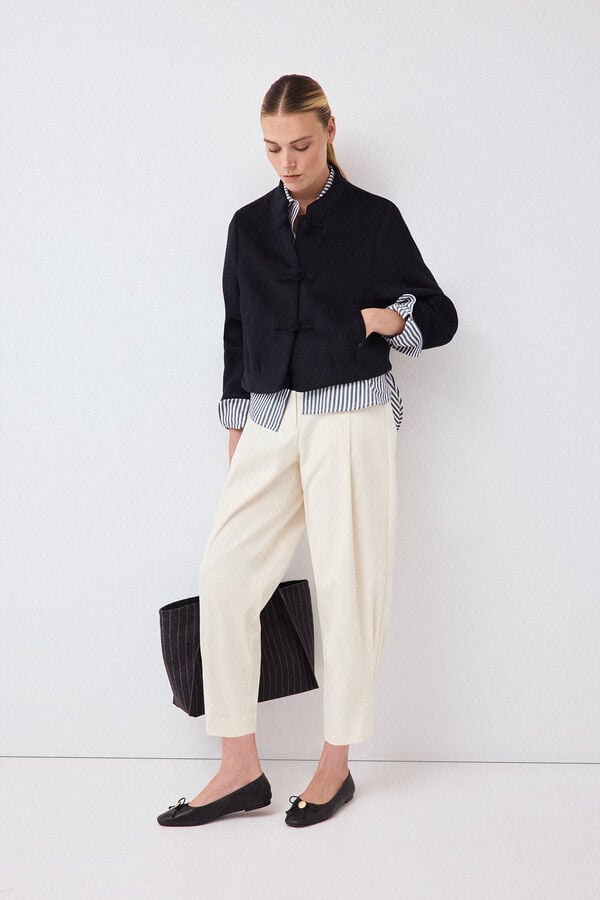 Pedro del Hierro Navy Asian jacket Blue