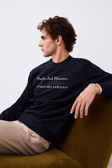 Pedro del Hierro Crew neck logo sweatshirt Blue