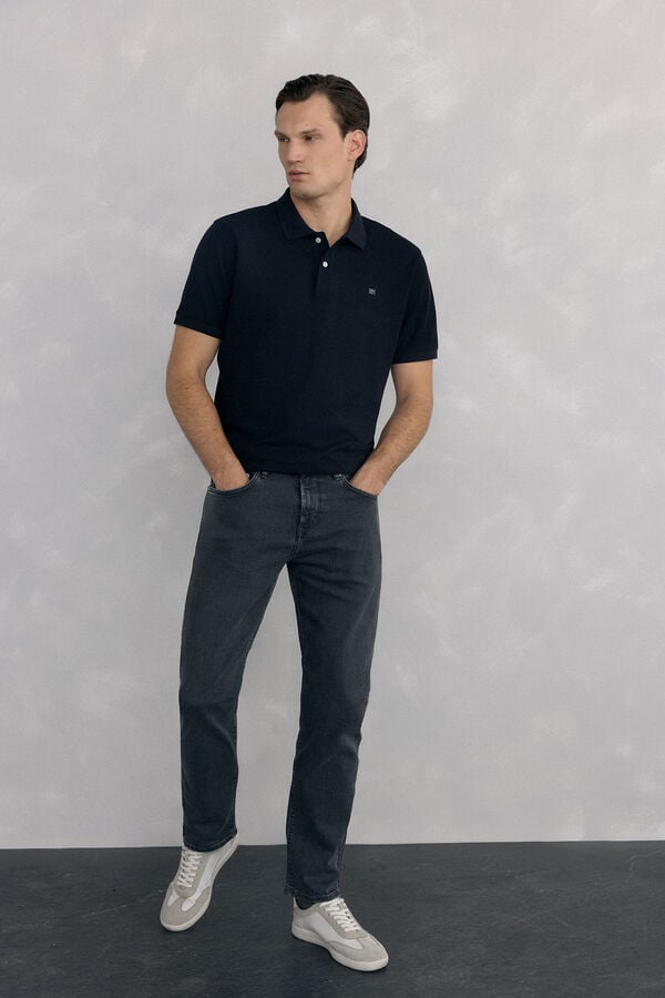Pedro del Hierro Basic piqué polo shirt Black