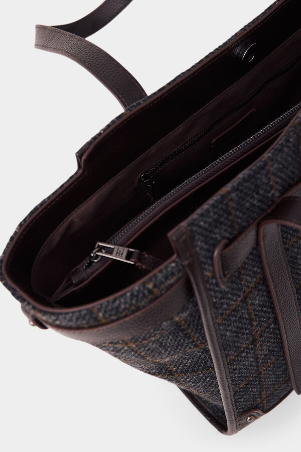 Pedro del Hierro Mala tote bag aos quadrados Marrom