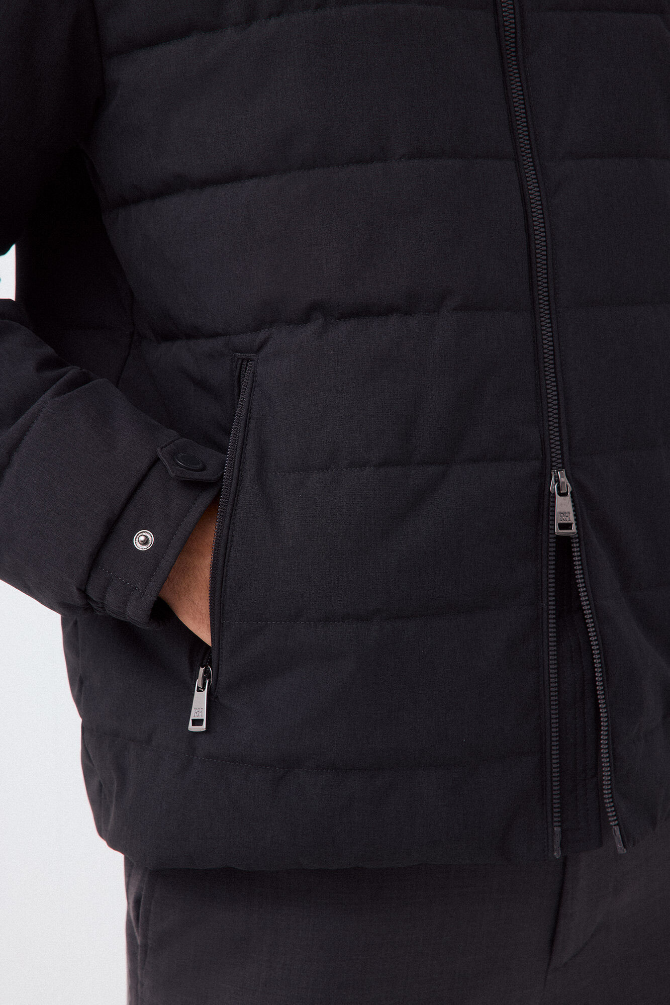 Pedro del Hierro Grey melange fabric puffer jacket