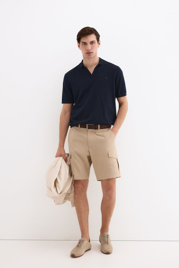 Pedro del Hierro Regular cargo Bermuda shorts Beige