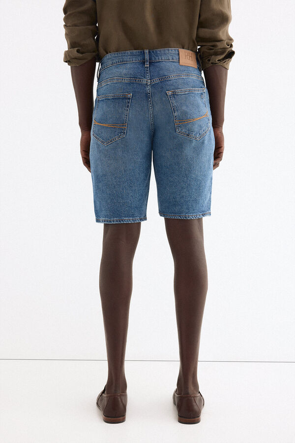 Pedro del Hierro Denim regular Bermuda shorts Blue