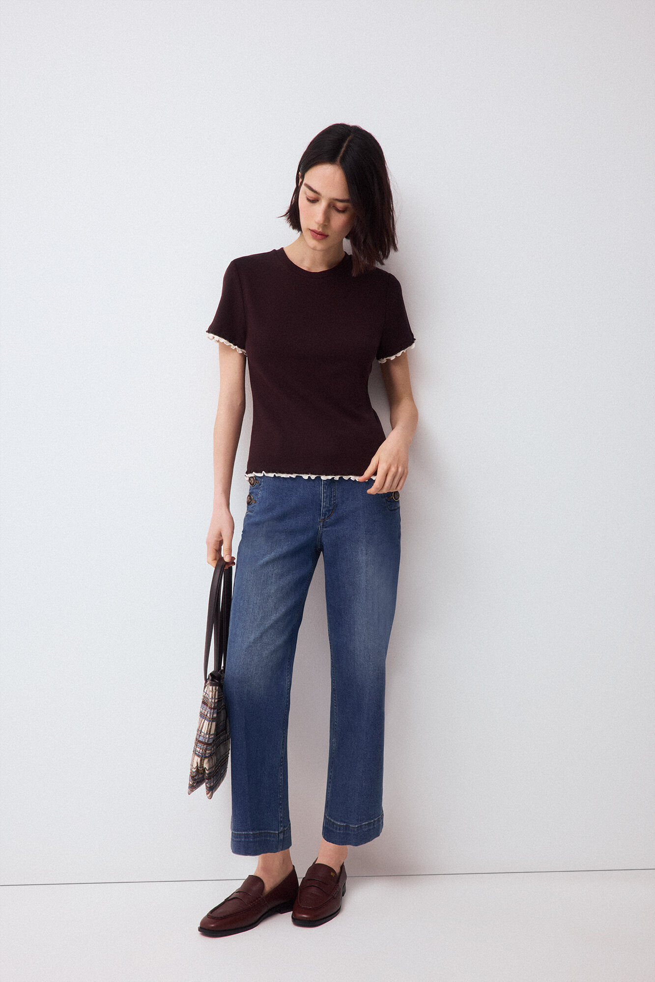 Pedro del Hierro Faux rib double T-shirt