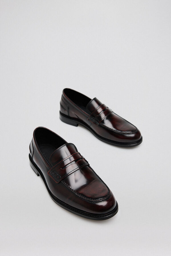 Pedro del Hierro Leather dress loafer Burgundy