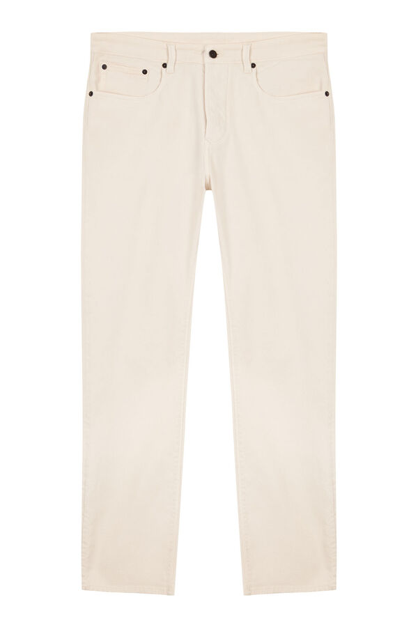 Pedro del Hierro Coloured slim fit 5-pocket trousers. Beige