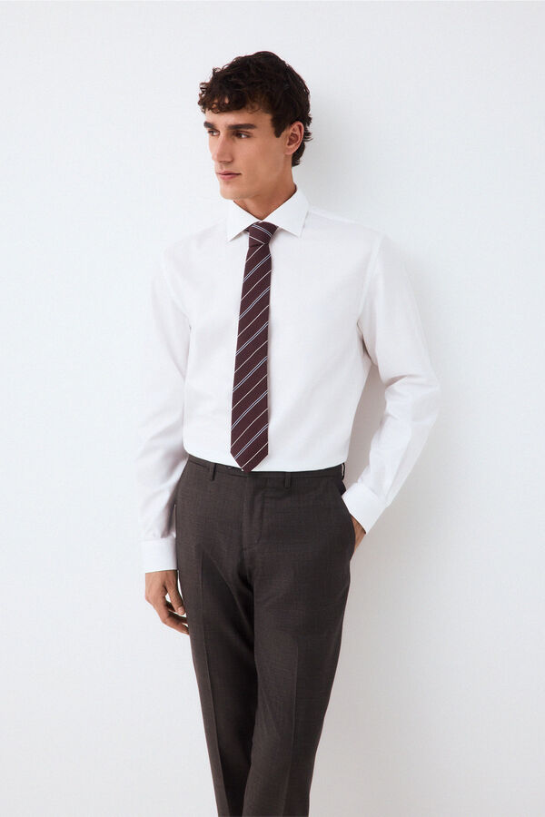 Pedro del Hierro Non-iron + anti-stain structure dress shirt White