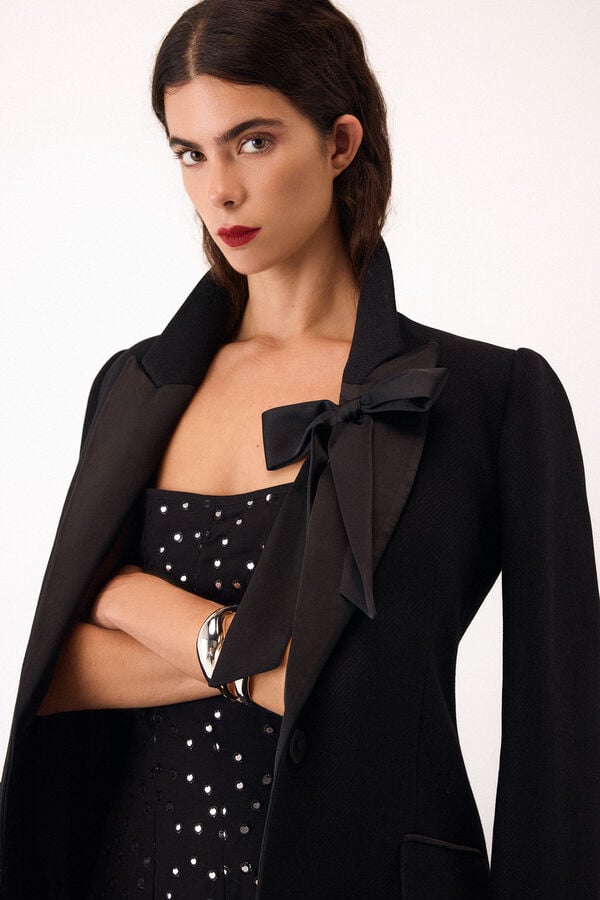 Pedro del Hierro Black contrast coat Black