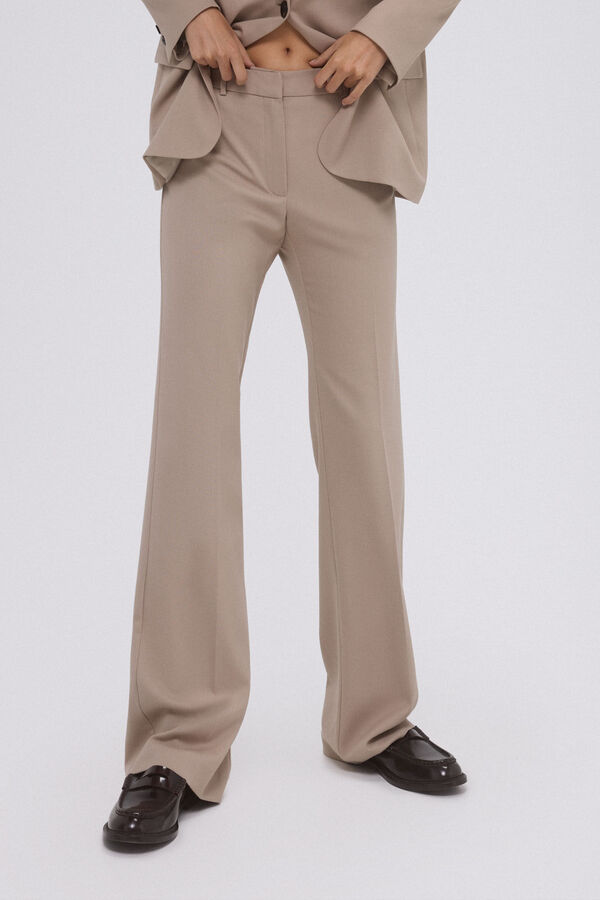 Pedro del Hierro Pantalón traje largo recto Gris