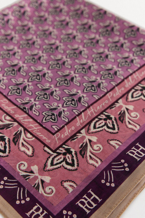 Pedro del Hierro Pañuelo bandana con estampado floral Morado
