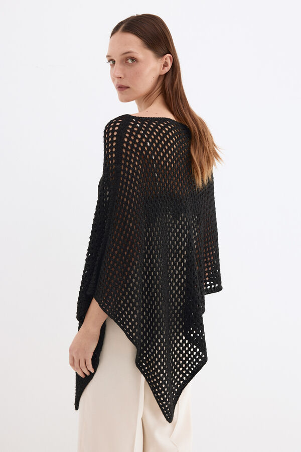 Pedro del Hierro Jersey-knit sequinned cape Black
