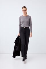 Pedro del Hierro Soft touch wide leg jeans Grey