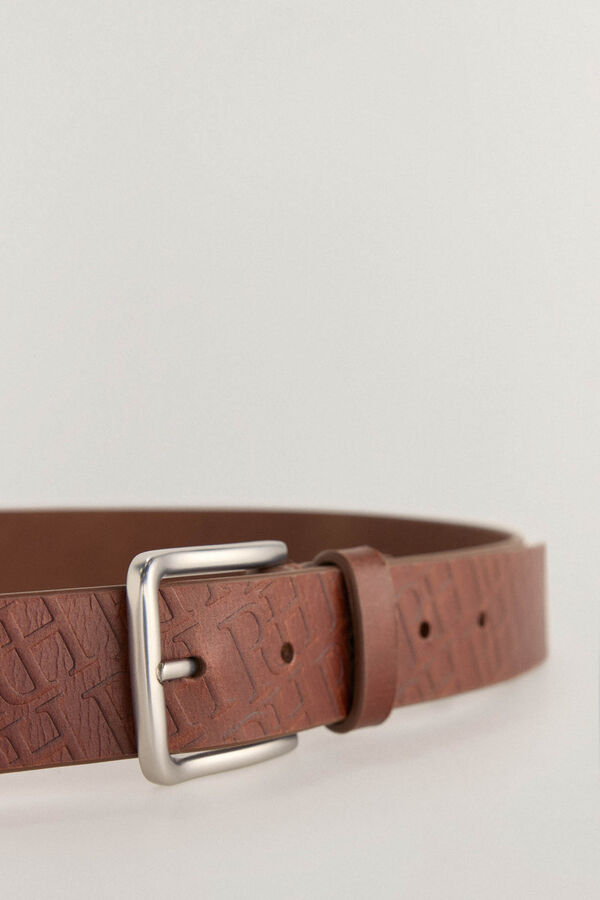 Pedro del Hierro Leather logo belt Brown