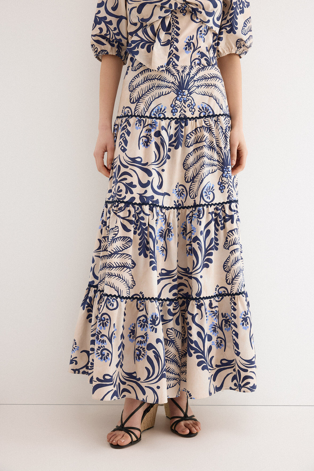 TFP by Tamara Falc&oacute; Printed tiered skirt