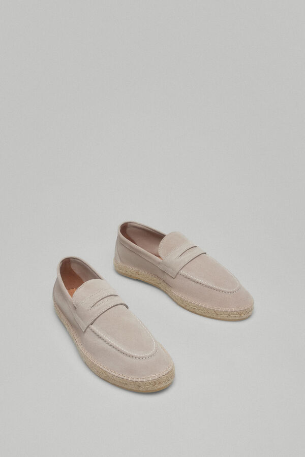 Pedro del Hierro Leather penny loafer Beige