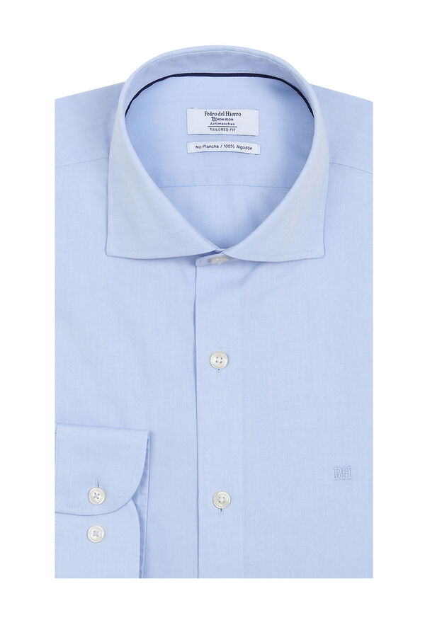 Pedro del Hierro Plain non-iron + anti-stain dress shirt Blue