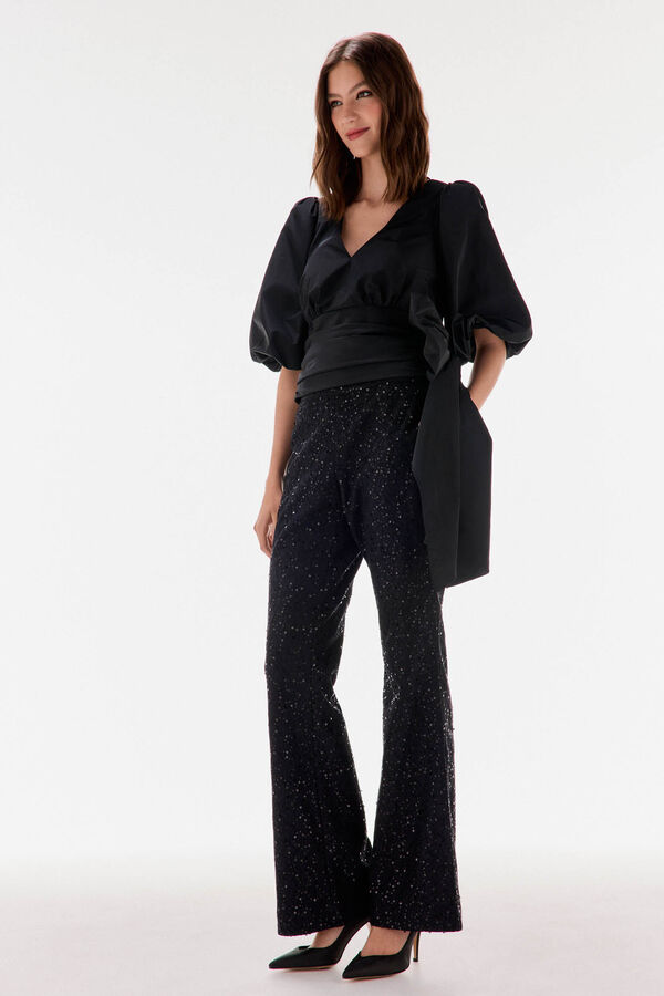 TFP by Tamara Falcó Taffeta blouse with bow or tie Black