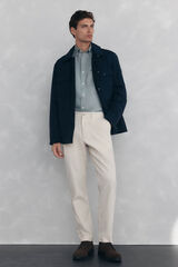 Pedro del Hierro Calça calças chino de veludo veludo leve e slim fit Ecru