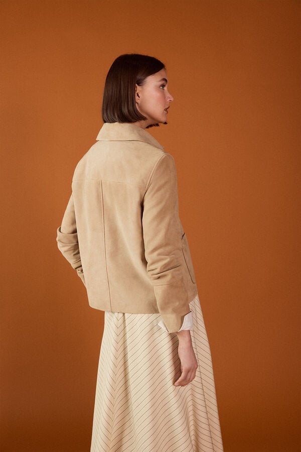 TFP by Tamara Falc&oacute; Leather jacket Beige
