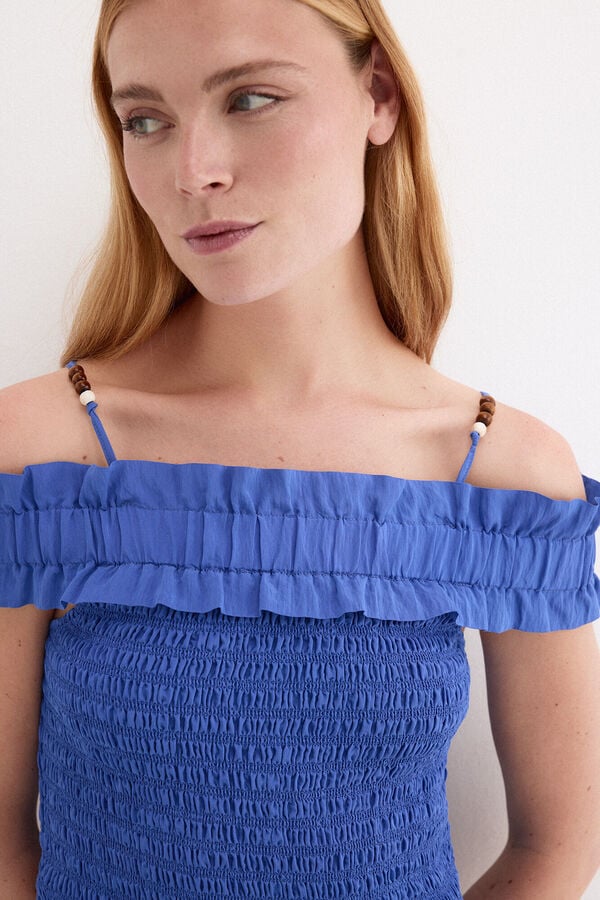 Pedro del Hierro Elasticated strap top Blue