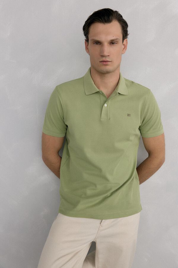 Pedro del Hierro Basic piqué polo shirt Green