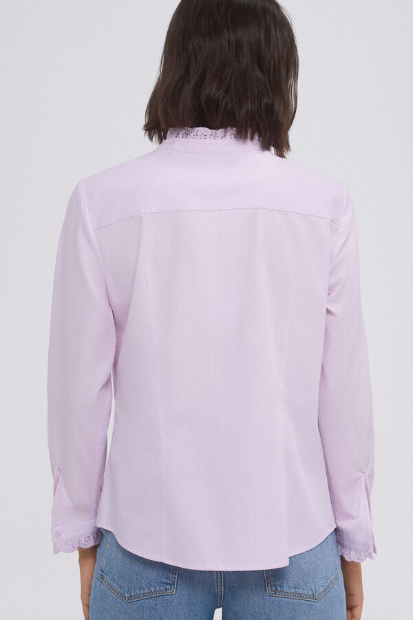 Pedro del Hierro Basic shirt with embroidered ruffle detail Pink