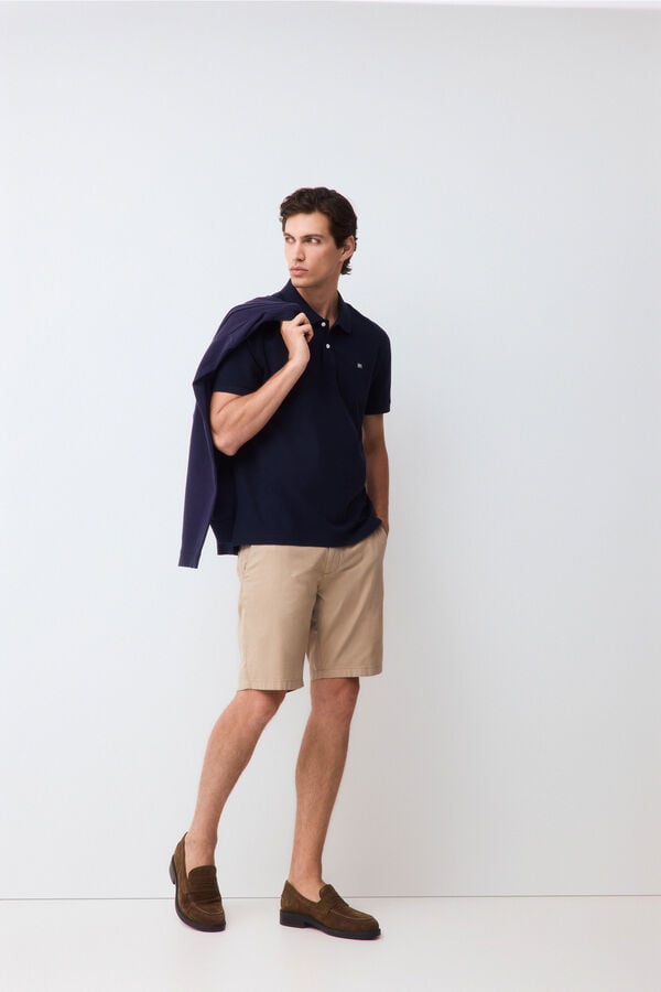 Pedro del Hierro Piqu&eacute; slim fit polo shirt Blue