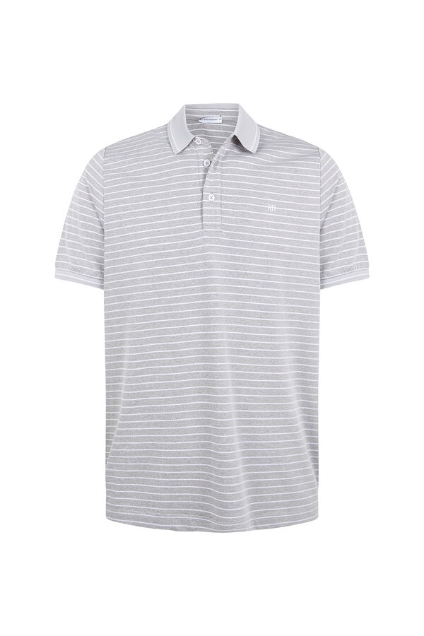 Pedro del Hierro Striped polo shirt Grey