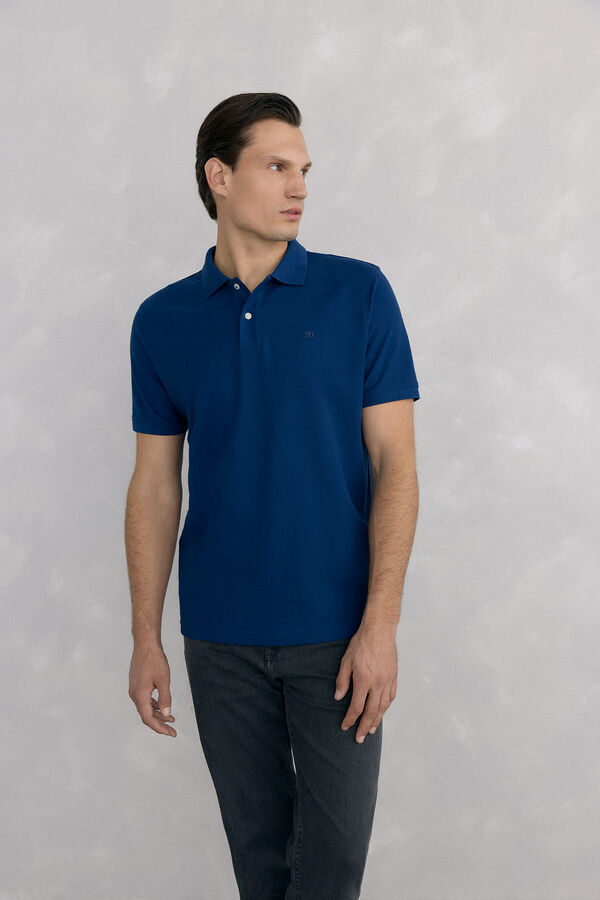 Pedro del Hierro Basic piqué polo shirt Blue