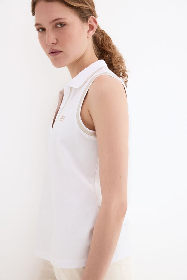 Pedro del Hierro Sleeveless polo shirt White