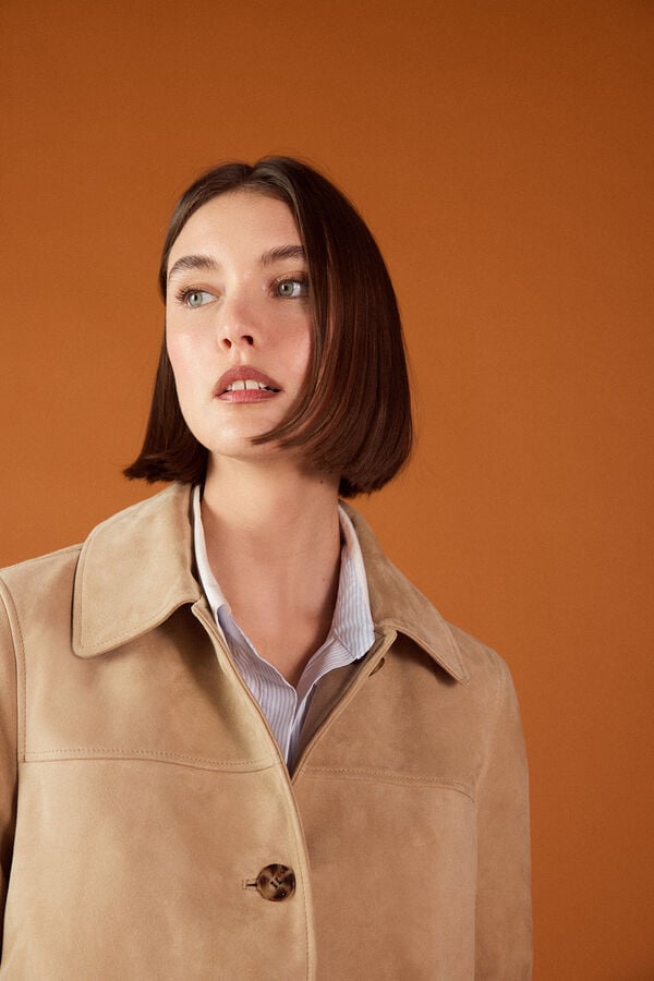 TFP by Tamara Falc&oacute; Leather jacket Beige